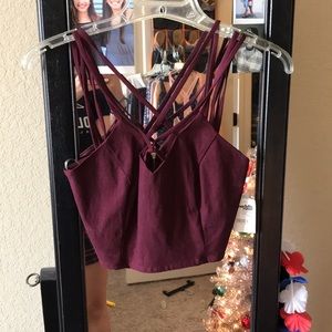 Maroon Cropped top